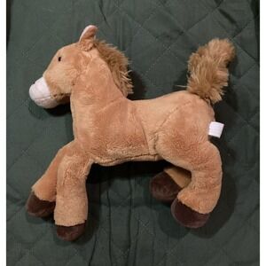 Stuffed Plush Horse Squeeze to Talk Medium 10" x 10" Brown w/ Dark Brown Mane